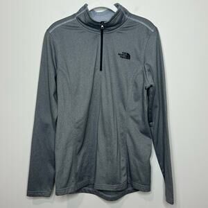 The North Face Gray Quarter 1/4 Zip Pullover Shirt Size L Layer Outdoors